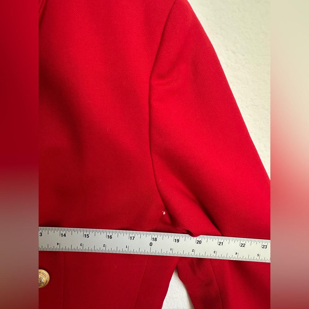 Vintage Red Wool Pendleton Two Gold Button Blazer… - image 8